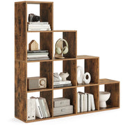 Scaffale Staircase 129,5 x 29 x 129,5 cm mobile contenitore a 6 scomparti per libreria soggiorno camera da letto bianco 12_0005762