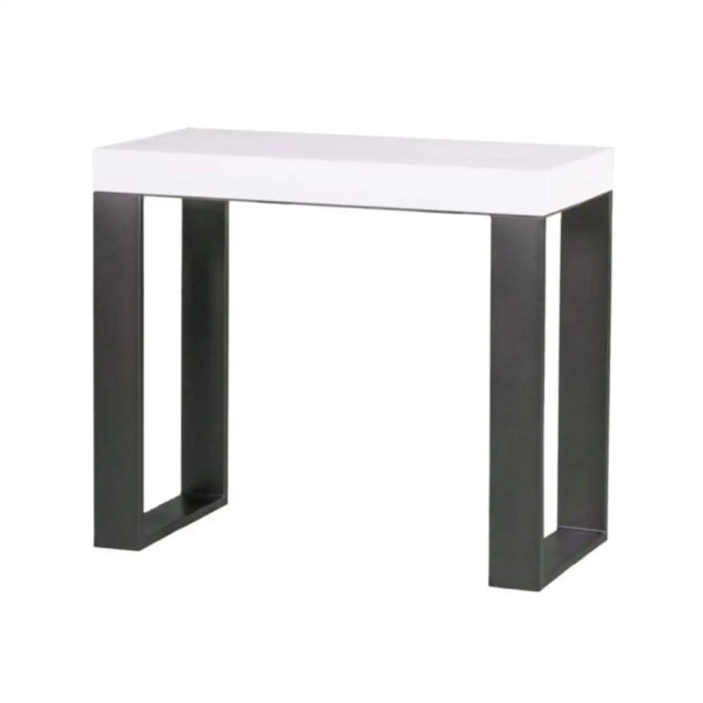 Consolle allungabile 90x40/300 cm Tecno bianco frassino gambe antracite