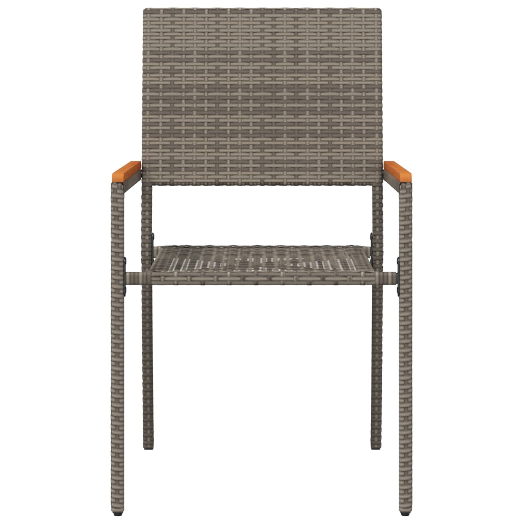 Sedia da Giardino impilabile  con 2 cuscini grigi in rattan sintetico
