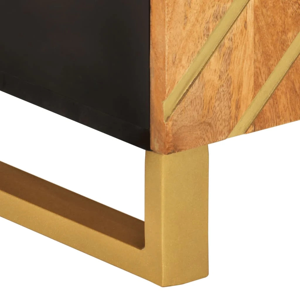 Mobile TV multimediale scaffale per televisione televisore buffet sala da pranzo soggiorno camera da letto e 105 x 33,5 x 46 cm in legno massello legno di mango marrone 02_0027593