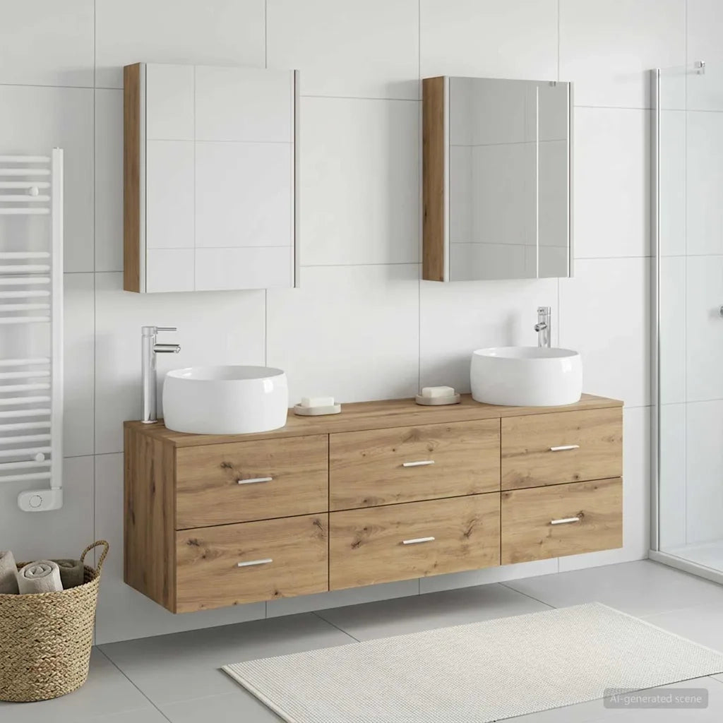 Set di mobili per il bagno 5 pcs Rovere Artigianale 3407014