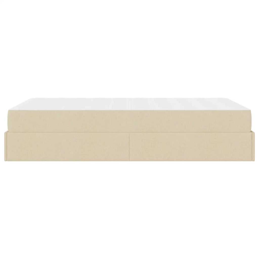 Struttura letto con materasso con materasso 2 pcs Crema Tessuto