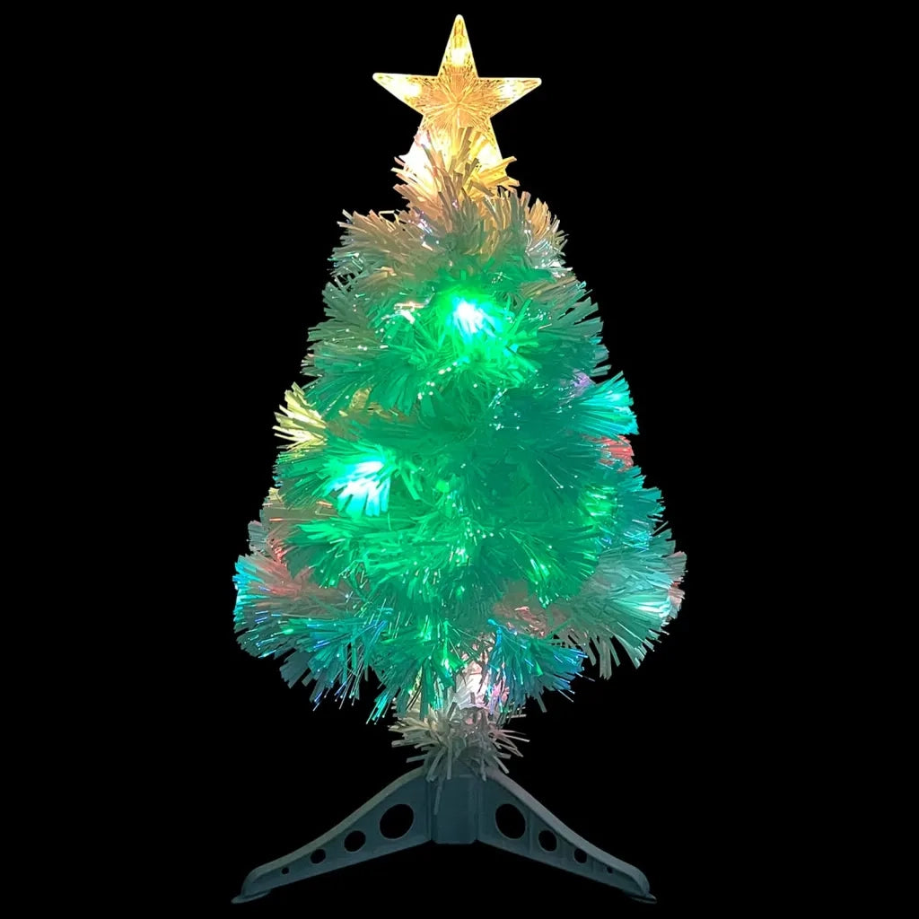 Albero Natale | Decorazioni natalizie Preilluminato Bianco 64 cm in Fibra Ottica