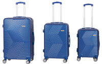 Set 3 Valigie Trolley Rigide in ABS 4 Ruote TSA Ravizzoni Haiti Blu