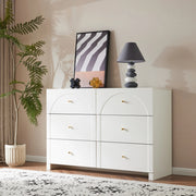 Cassettiera a 6 cassetti in truciolare bianco; 120x40x82 cm