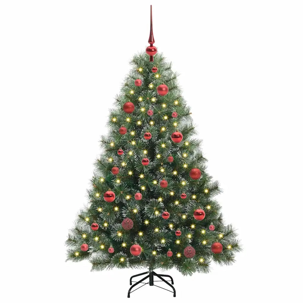 Albero di Natale | Decorazioni natalizie artificiale con 150 LED Verde 150 cm PE e PVC