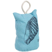 Fermaporta in cotone con conchiglia blu 12x12x25h cm