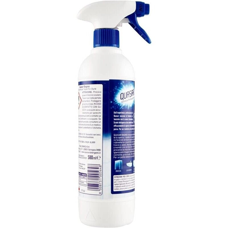 QUASAR SPRAY BAGNO IGIENIZZANTE 580 ML RIMUOVE RESIDUI DI SAPONE OKY