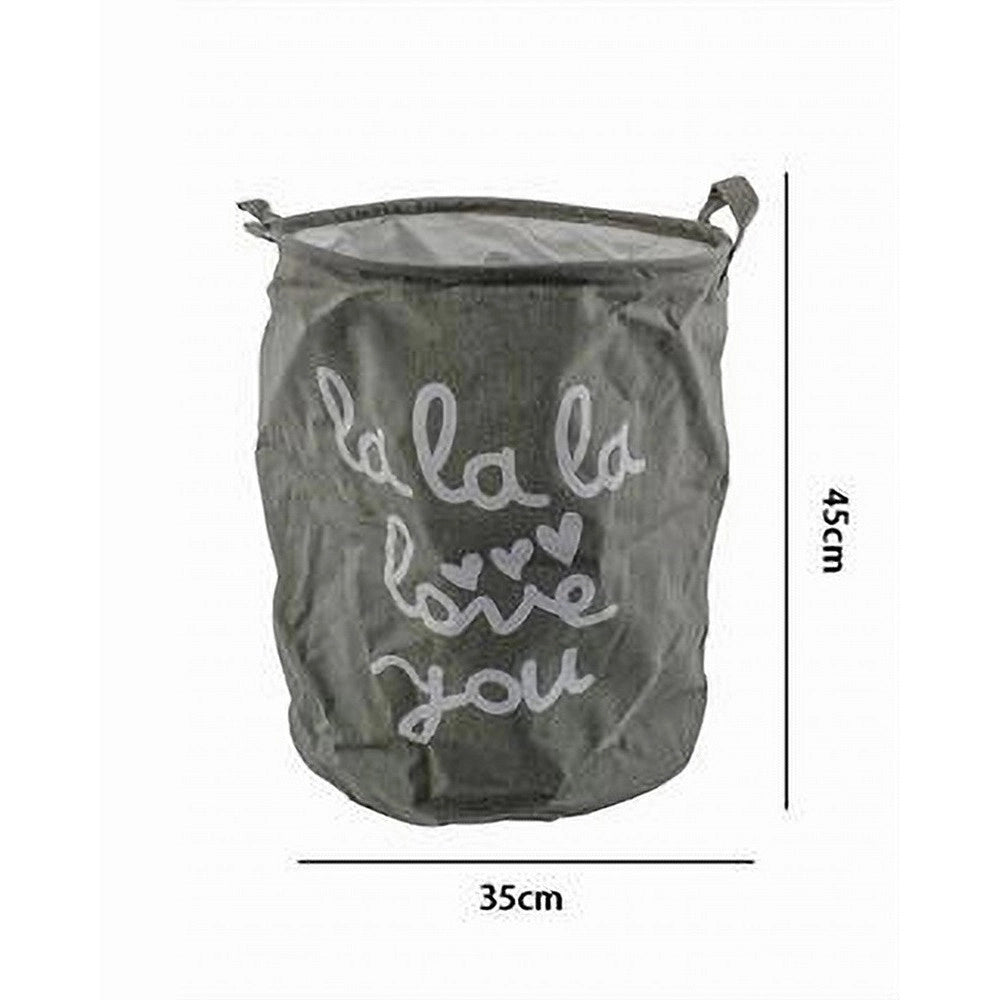 Trade Shop - Cesto Portabiancheria Pieghevole Scritta Organizer Vestiti Sporchi 35x45cm 10472 -
