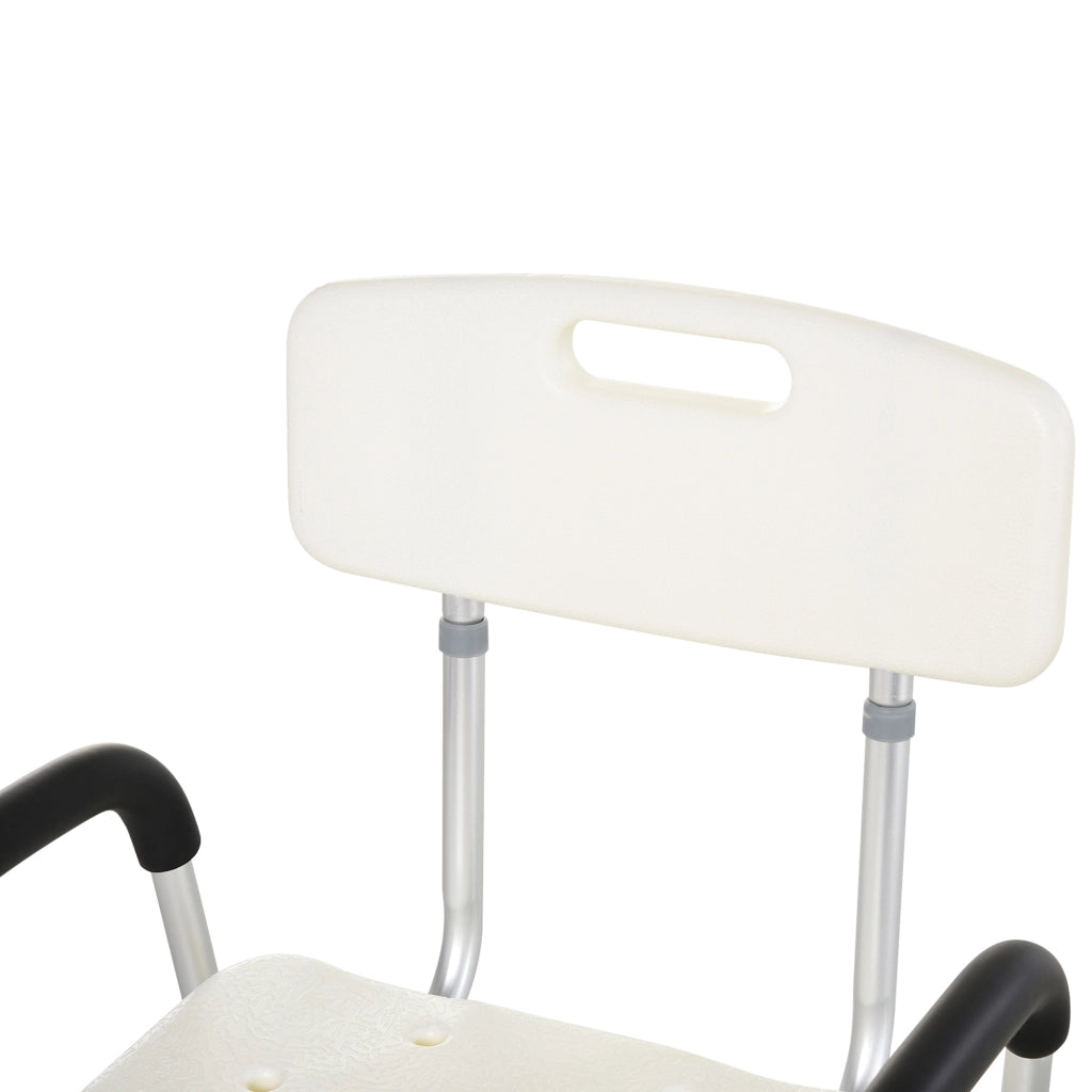 Sedia da doccia ergonomica regolabile ¨C zephmum ¨C bianco, HDPE, alluminio