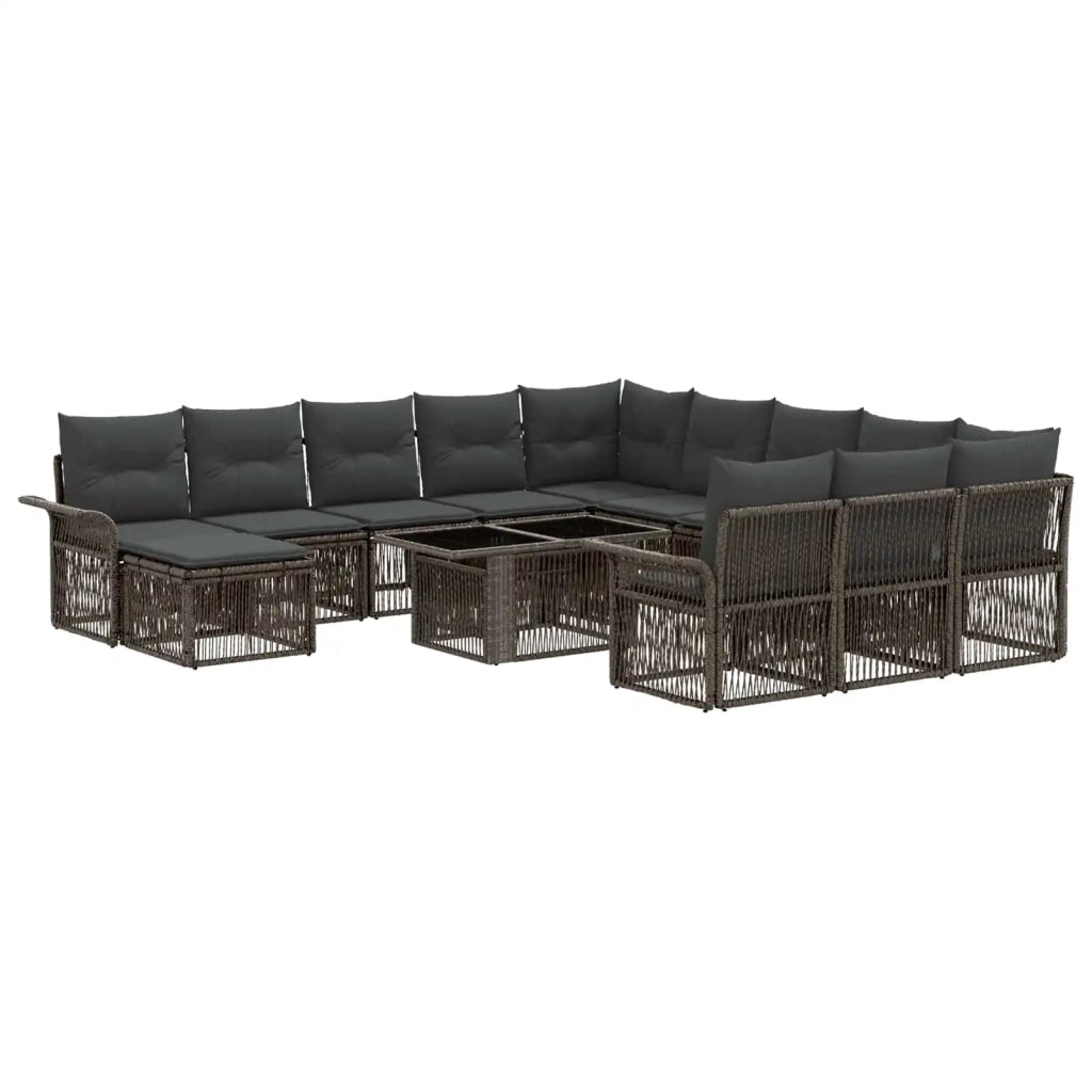 Set Divano da Giardino 13 pz Grigio e Grigio Scuro polyrattan 3436736