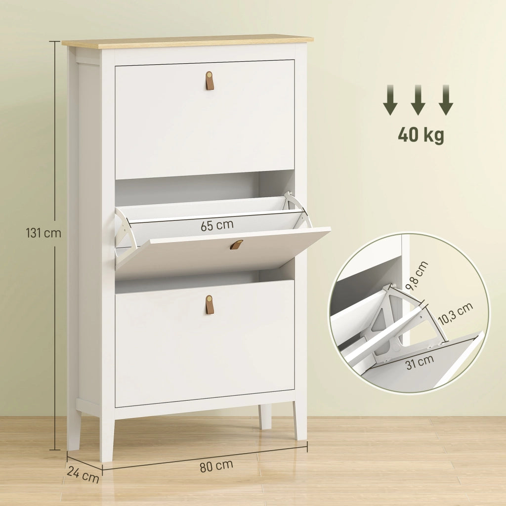Scarpiera con cassetti e ripiani regolabili ¨C zephmum ¨C bianco 21 paia