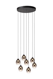 Lampadario Tamino Lucide glamour nero 7 luci LED 3000K