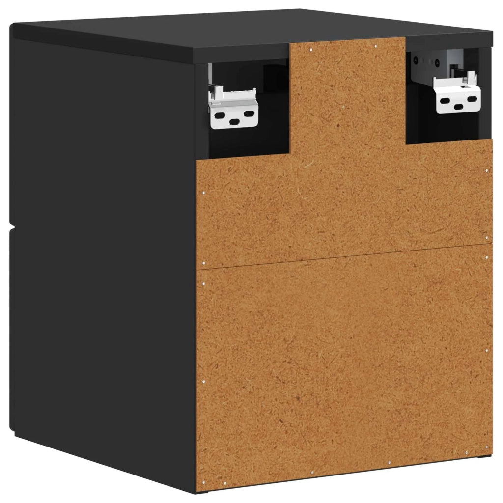 Mobiletto da notte a muro con cassetto Nero 33 x 34,5 x 40 cm 897957