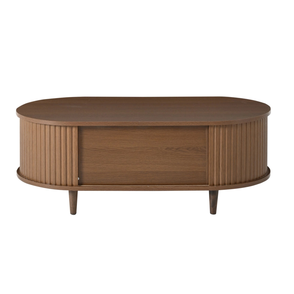 TAVOLINO DA CAFFÈ 100 x 50 x 36 cm Effetto Noce e Nero con 2 cassetti