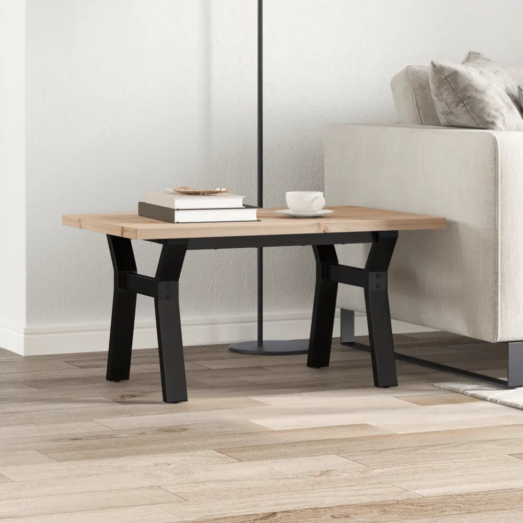 Tavolino salotto | Tavolino da caff¨¨ | Tavolino da Soggiorno Telaio a Y 80x50x40,5 cm Legno Pino e Acciaio