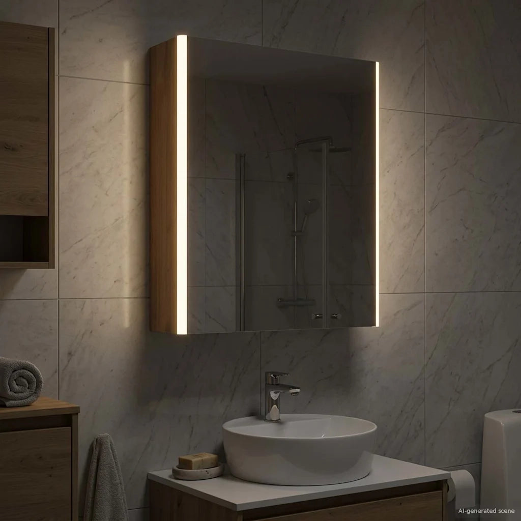 Mobiletto per specchio da bagno Rovere Artigianale