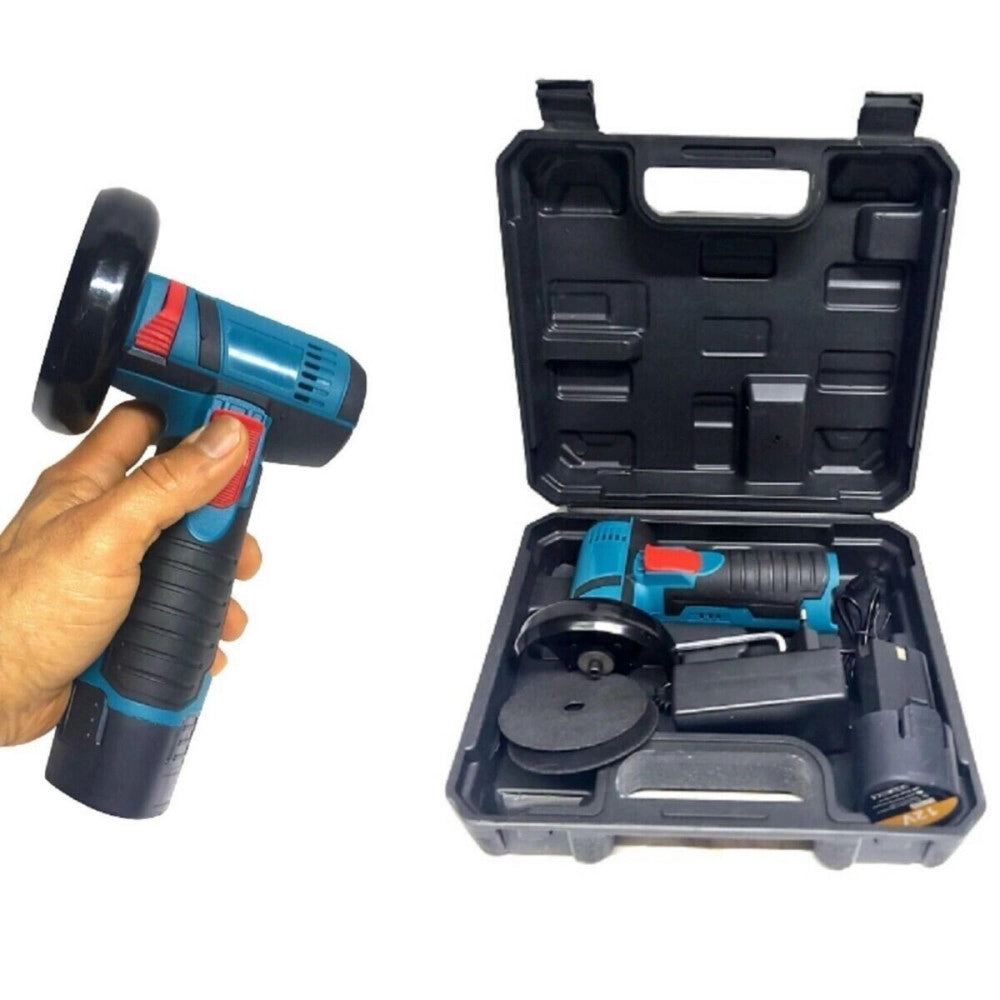 Trade Shop - Mini Flex Smerigliatrice A Doppia Batteria Litio 12v 1.5ah 76mm 19500rpm -