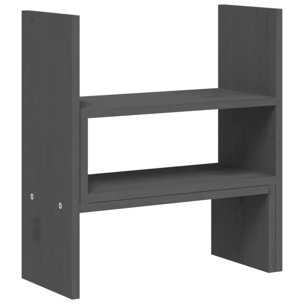 Supporto Monitor Grigio (39-72)x17x43 cm Legno Massello di Pino 814011