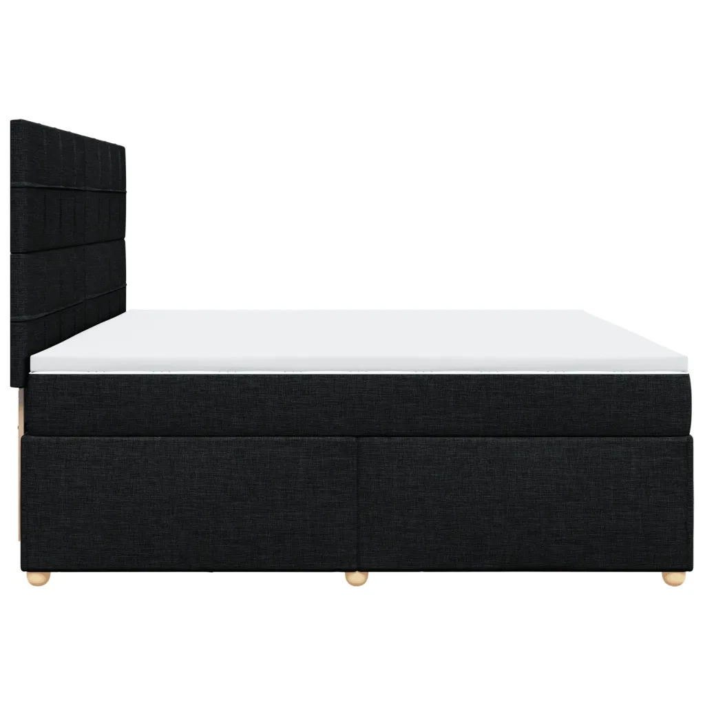 Giroletto a Molle con Materasso Nero 200x200 cm in Tessuto