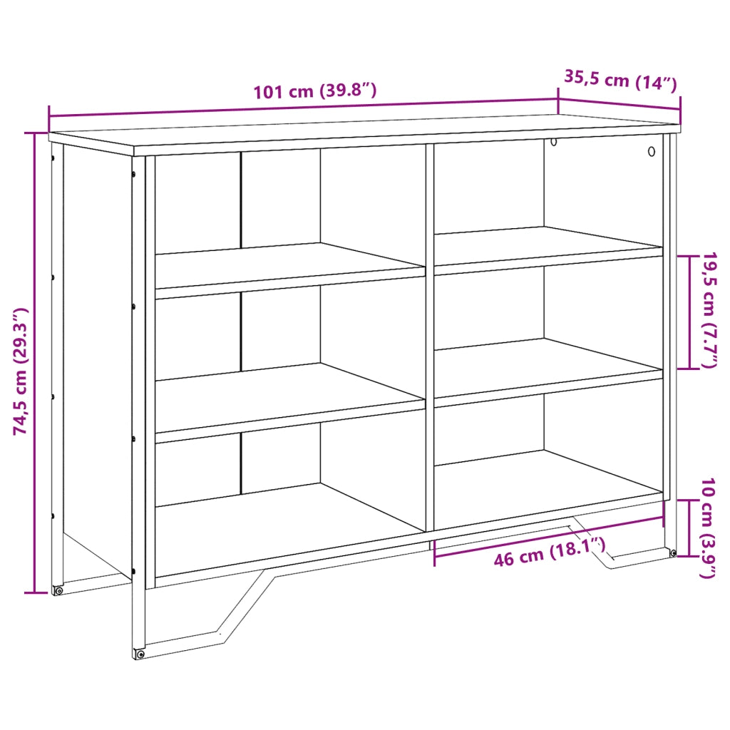 Credenza Rovere Sonoma 101x35,5x74,5 cm in Legno Multistrato 848555