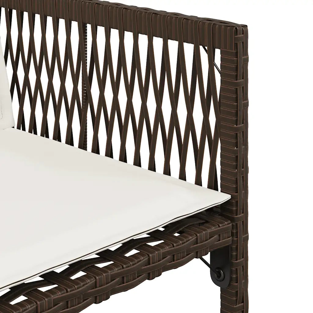 Sedie da Giardino con Cuscini 4 pz | Sedie da Esterno Marroni in Polyrattan