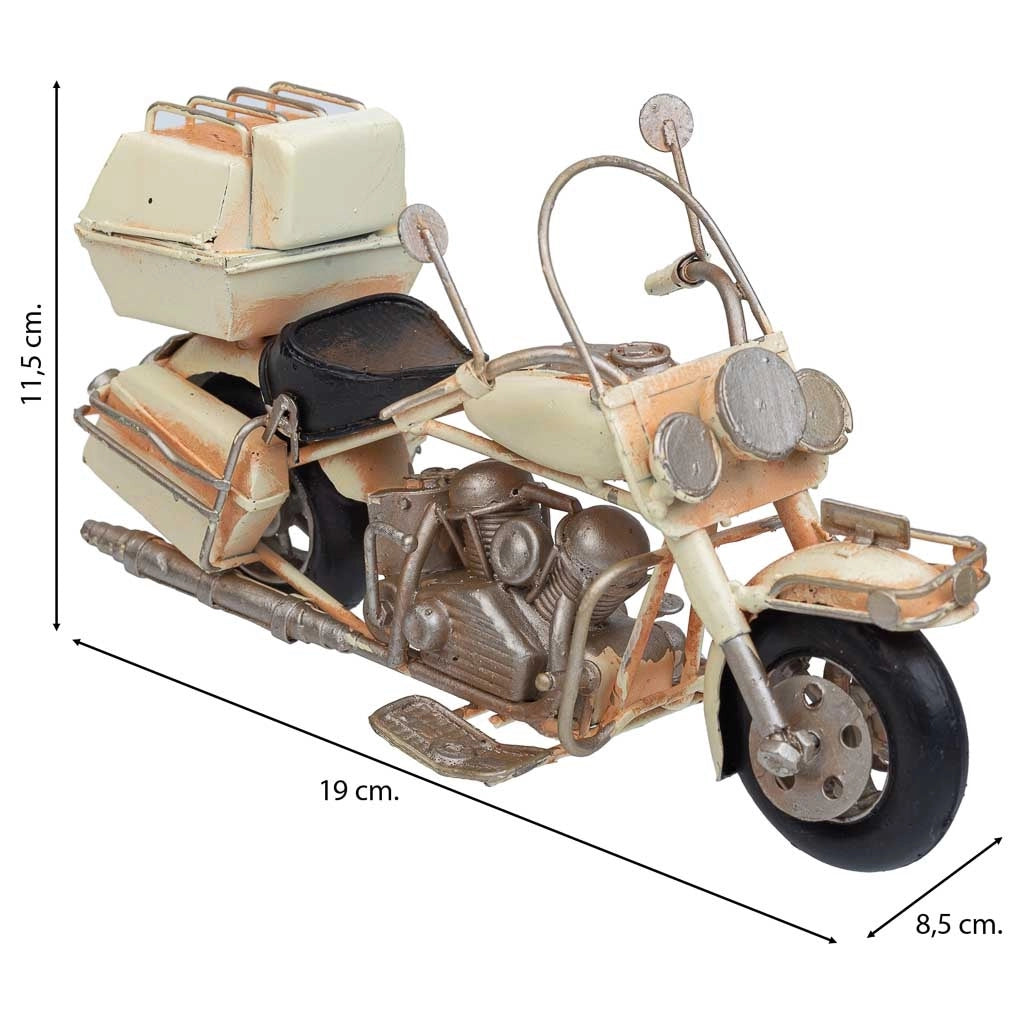 Moto in metallo marrone 19x8,5x11,5h