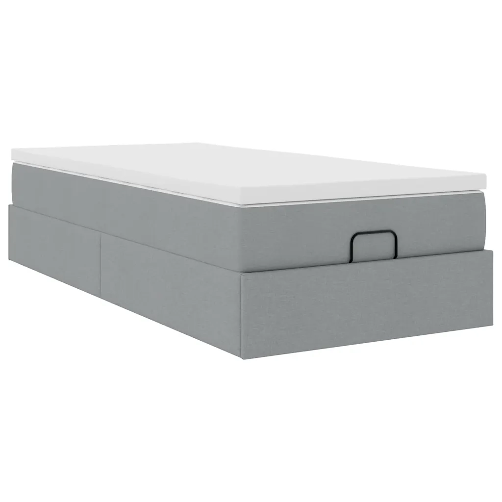Struttura Letto Pouf con Materasso 90x200 cm in Tessuto