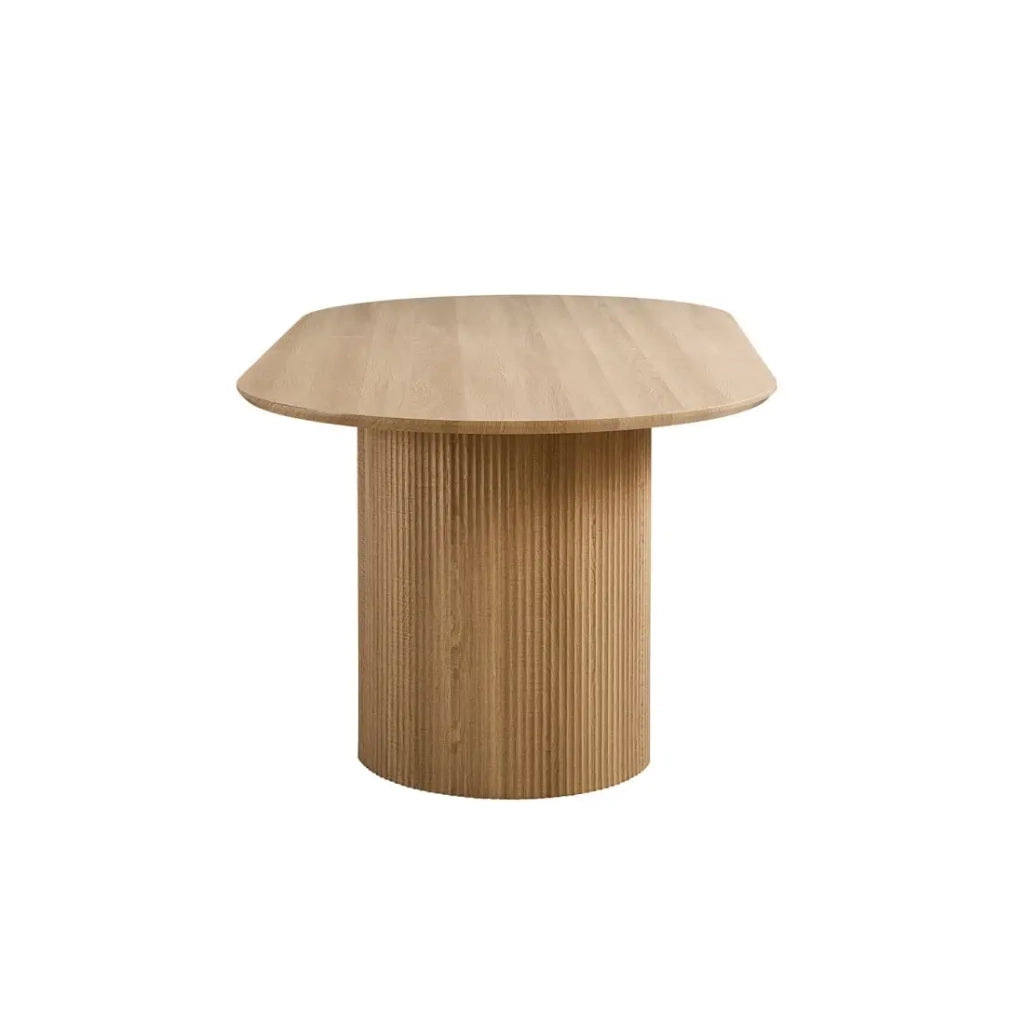 Tavolo da pranzo ovale VAGOS – 200 x 100 cm – Colore quercia naturale – Design contemporaneo e accogliente
