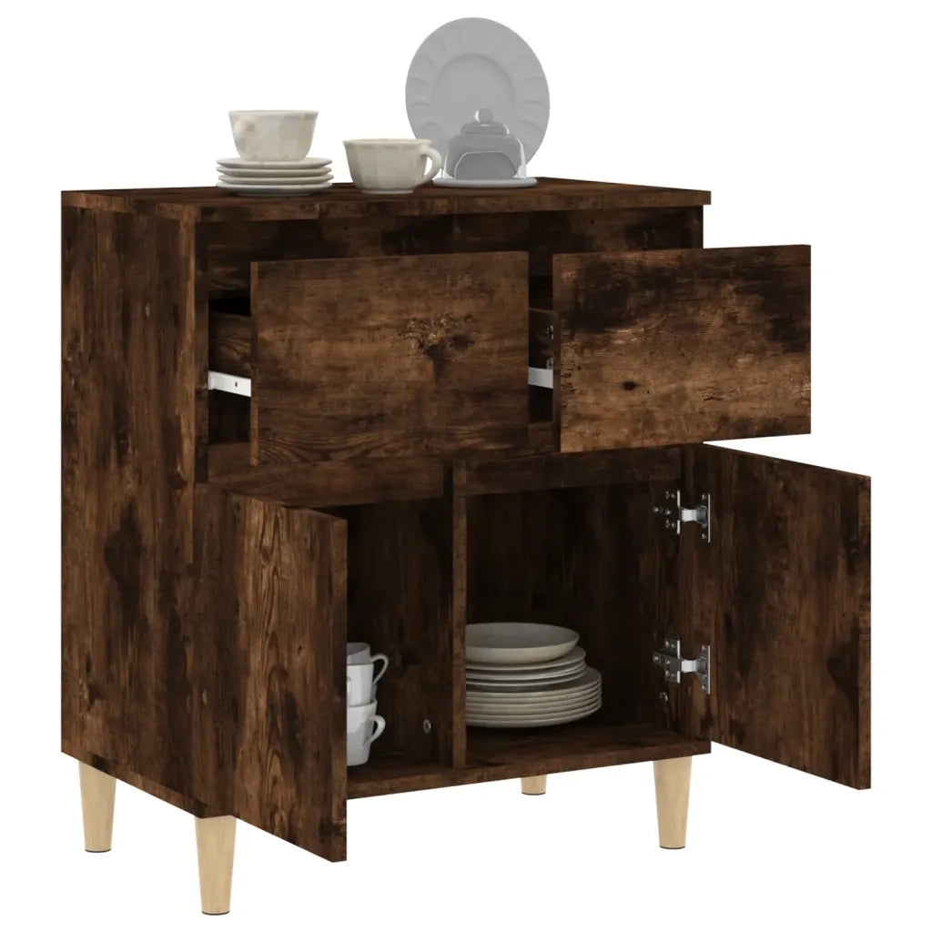 Credenza | Madia | Buffet da pranzo | Armadio da pranzo Rovere Fumo 60x35x70 cm in Legno Multistrato