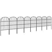 Recinzione per giardino ¨C zephmum ¨C 8 elementi, metallo, nero, 264x61 cm