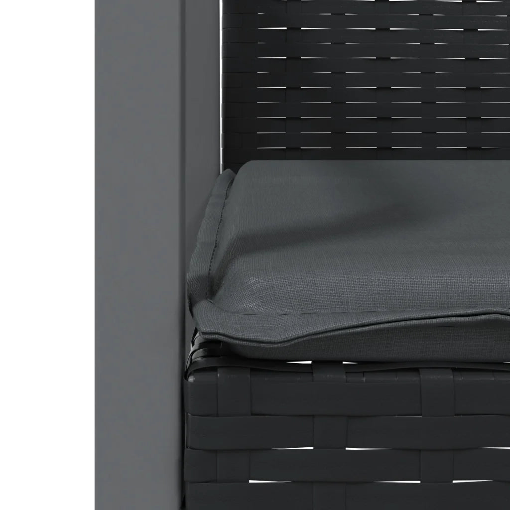 Set Pranzo da Giardino 5pz con Cuscini in Polyrattan e Acciaio