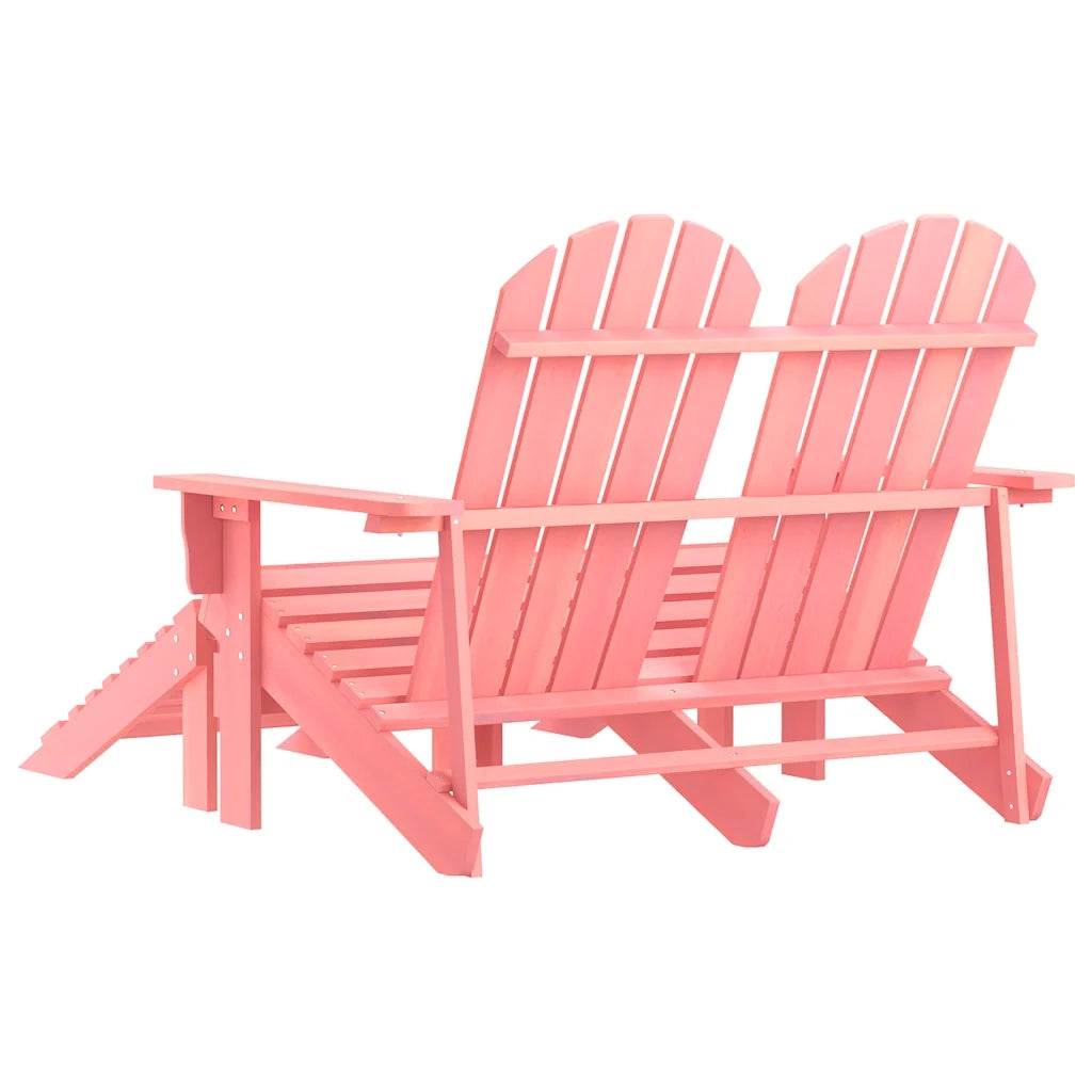 Sedia 2 Posti Adirondack con Ottomana in Abete Massello Rosa cod mxl 21549