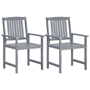 Sedie da Giardino 2 pz Grigio in Massello d'Acacia cod mxl 66909