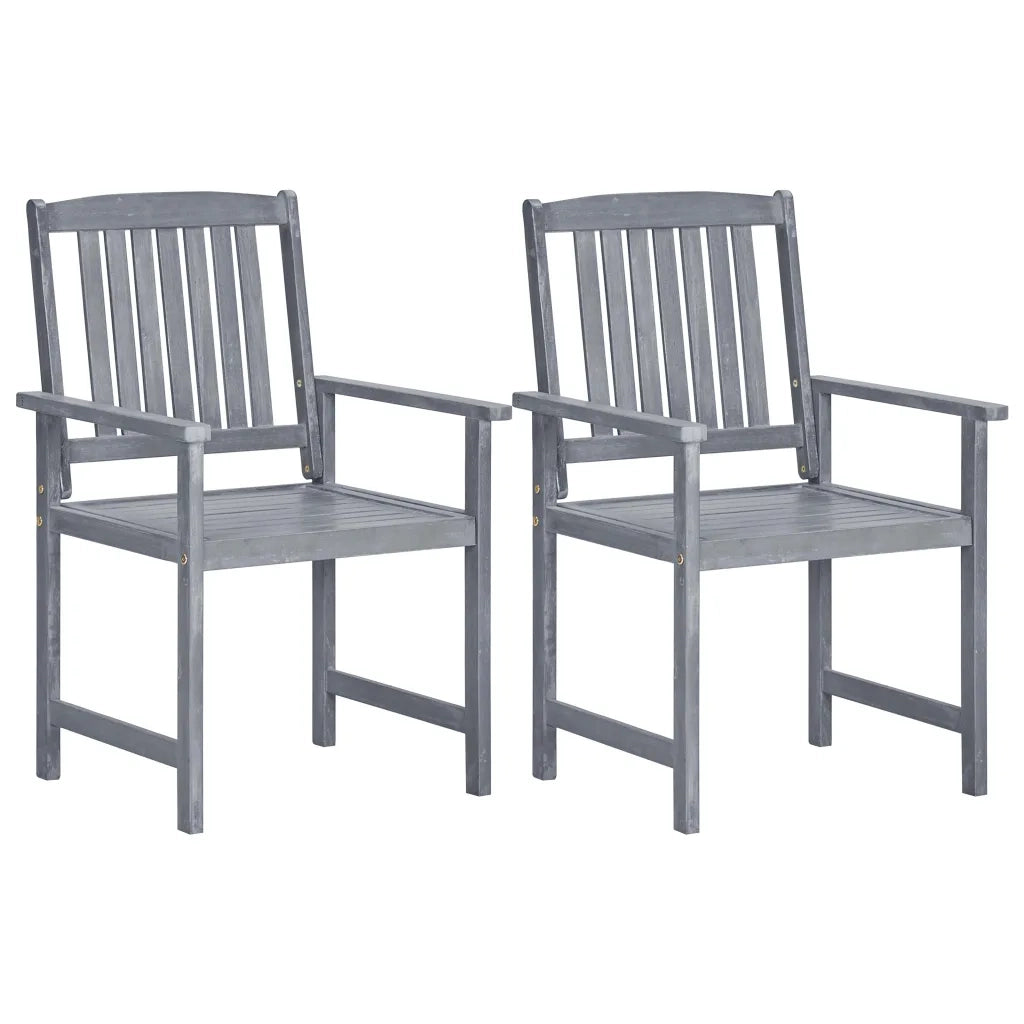 Sedie da Giardino 2 pz Grigio in Massello d'Acacia cod mxl 66909