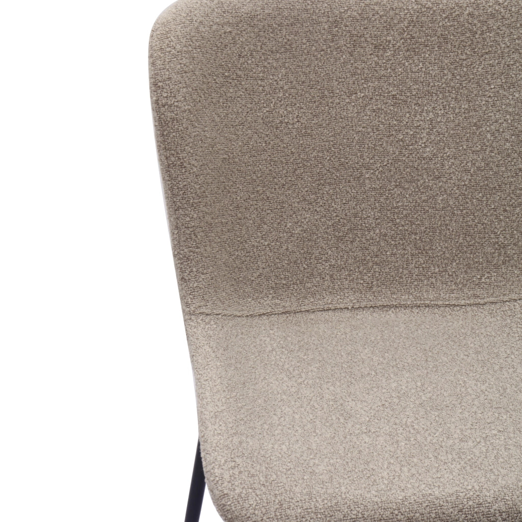 Sedia da pranzo Set da 2 con Schienale Alto Arrotondato e Design Ergonomico, in Tessuto e Metallo, Cachi