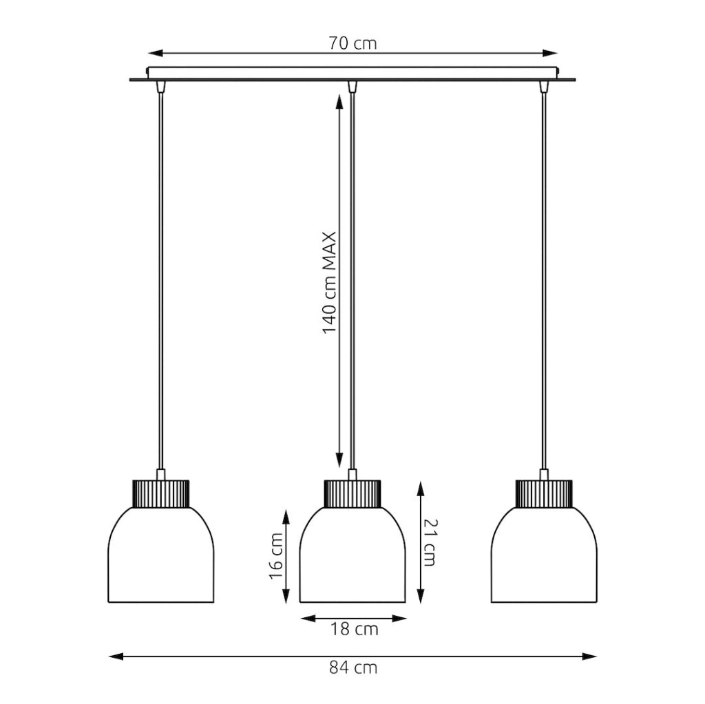 Lampada sospesa scandinava VIGO nera legno 3xE27 Emibig