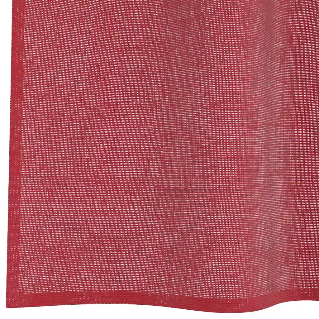 Tende in Voile con Passanti 2 pz Rosso Vino 140x140 cm 4102336