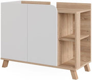 Mobiletto per lavabo Karen, Sonoma/Bianco, 80 x 65 cm con 2 porte, per una conservazione salvaspazio sotto il lavandino