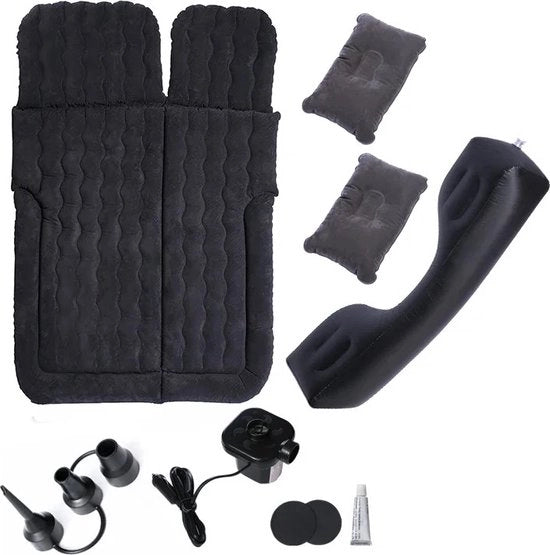 Autobed Autopieghevole - Pieghevole per auto - Inflabili - Viaggi - Campeggio - Incluso pompa elettrica - Inclusa borsa portatile - Nero - 130x174x45cm