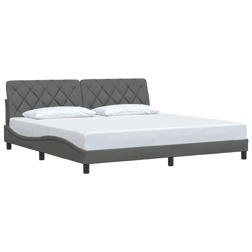 Giroletto senza Materasso Grigio Scuro 200x200 cm Tessuto