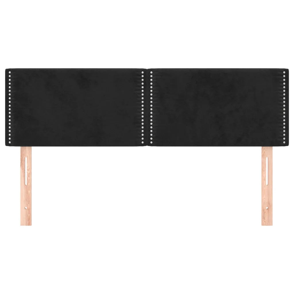 Testiera | Testata Nera 144x5x78/88 cm in Velluto