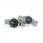 Trade Shop - Orologio Da Polso 35 Mm Acciaio Silver Leggero Quadrante Chiaro Leggibile -