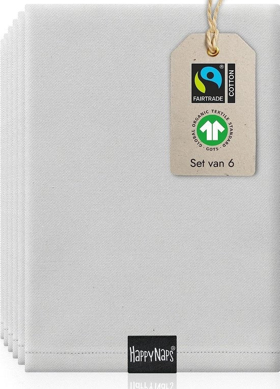Serviette di cotone (Grigio) 100% Fairtrade cotone biologico | Stoffe grigie durature, lavabili fino a 60°C | Incredibilmente morbide | 45x45cm [Set di 6]