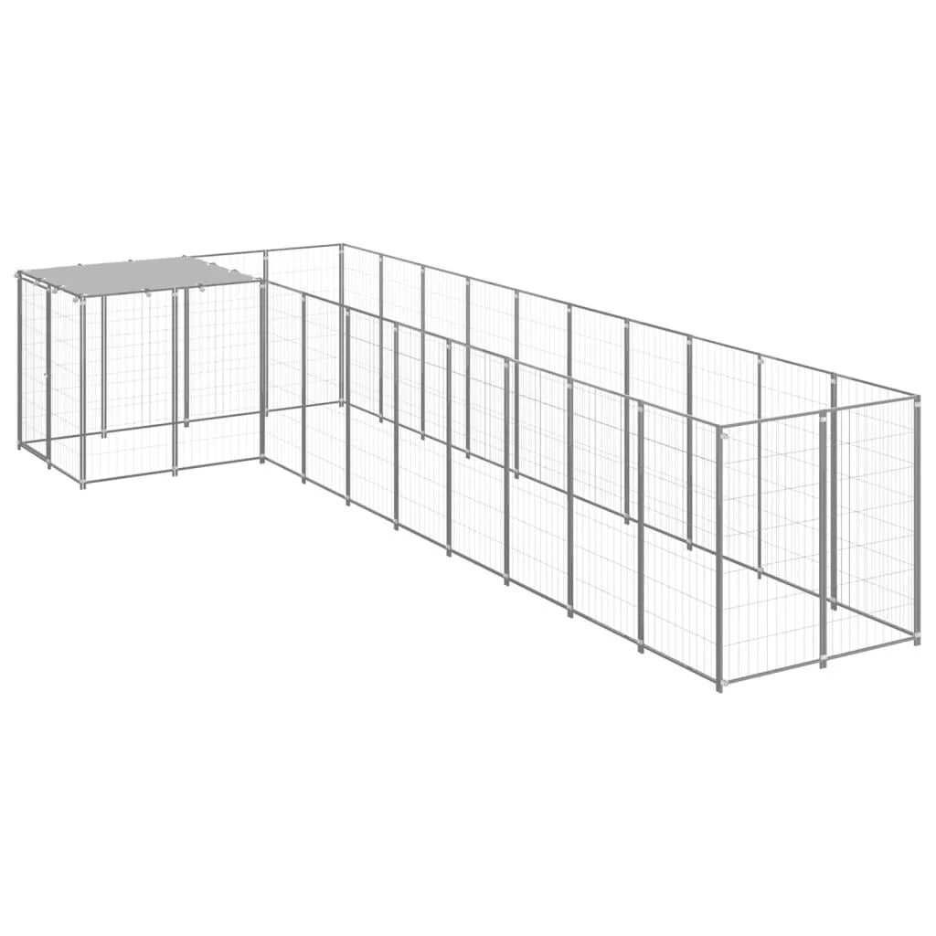 Gabbia per cani da esterno recinto per animali colore argento 7,26 m² acciaio codice 02_0000298