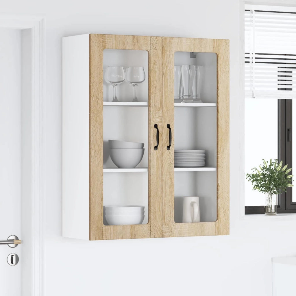 Mobile in vetro da parete LUCCA Rovere Sonoma 80 x 31 x 100 cm 885157