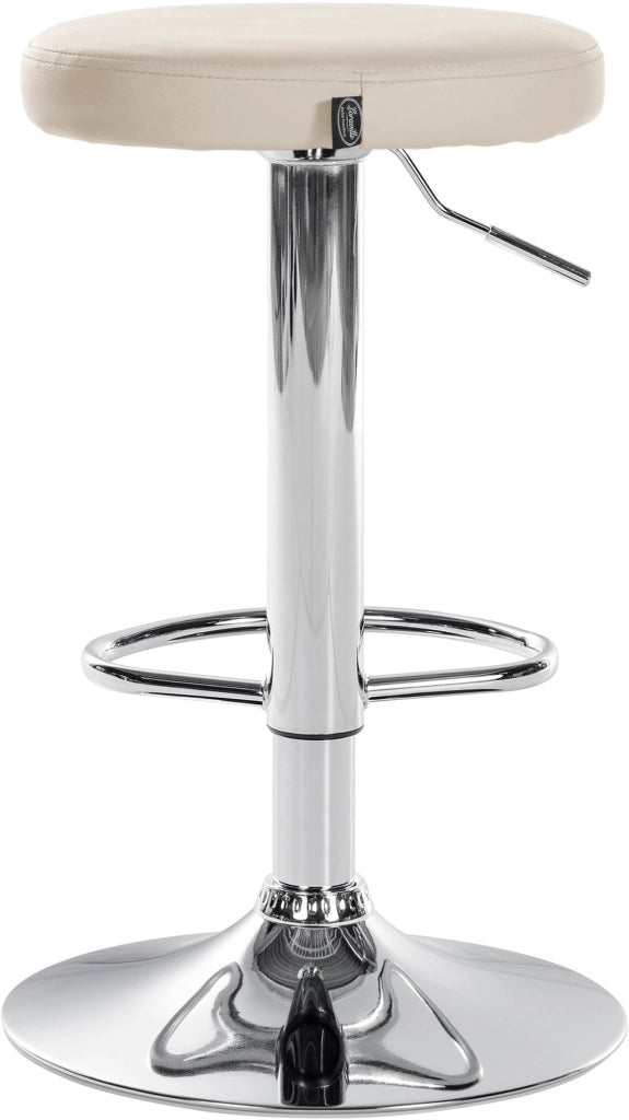 Set di 2 sgabelli da bar Ponte in similpelle crema,Metallo in look cromato