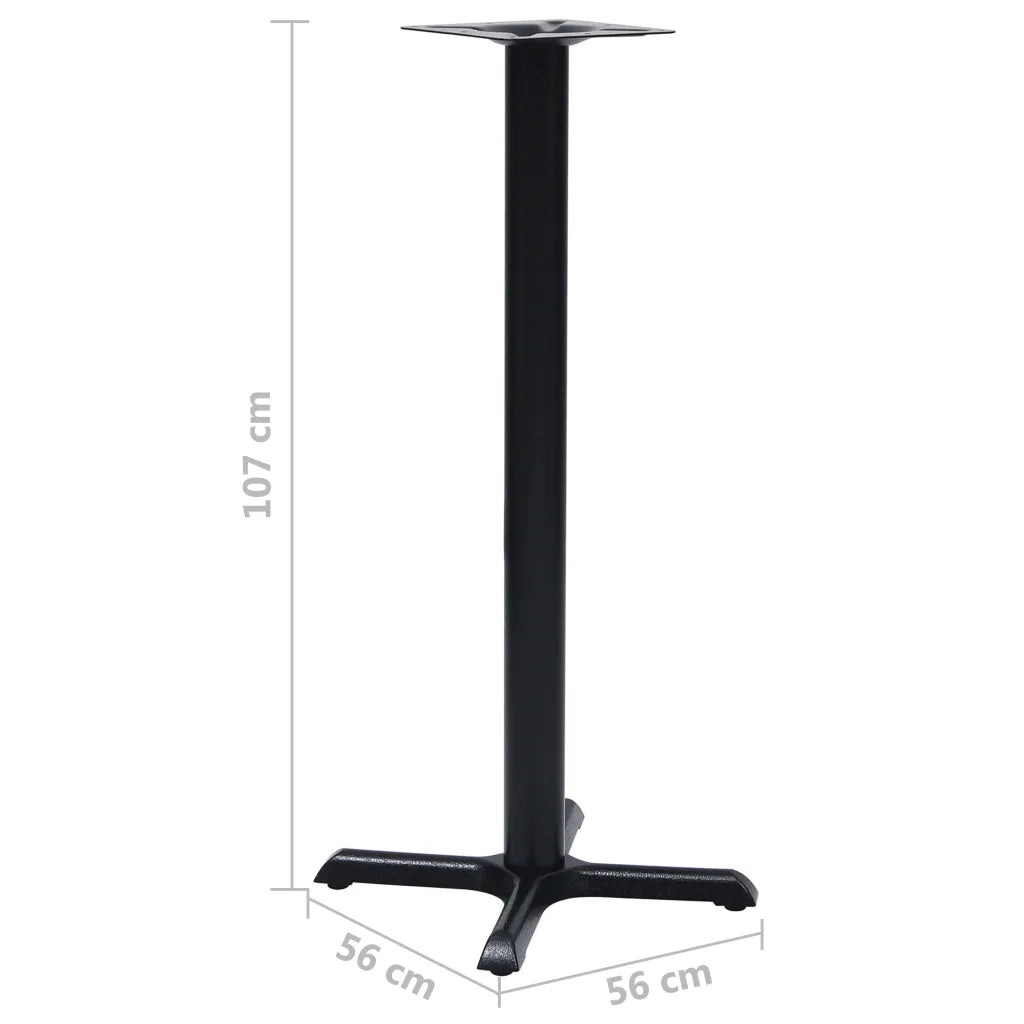 vidaXL Gamba per Tavolino da Bar Nero 56x56x107 cm in Ghisa