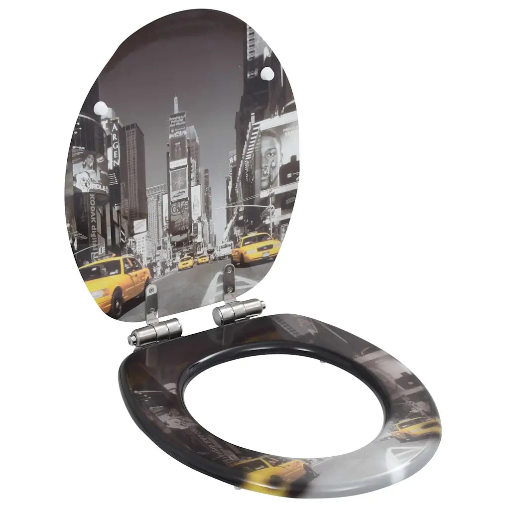 Copriwater 2pz con Chiusura Ammortizzata in MDF Design New York 277000