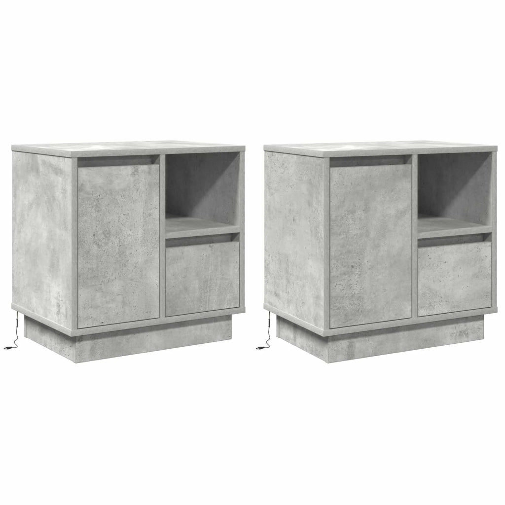 Armadio da Notte 2 pcs Grigio cemento 50 x 34,5 x 50 cm. 869585